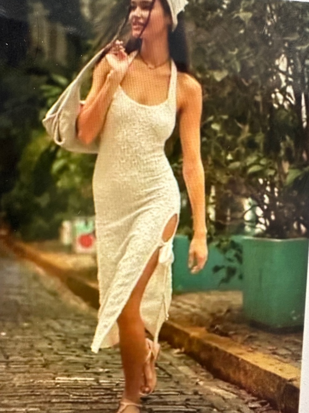 FREE PEOPLE FREE-EST IVORY FOAM MIDI HALTER DRESS. NWOT
